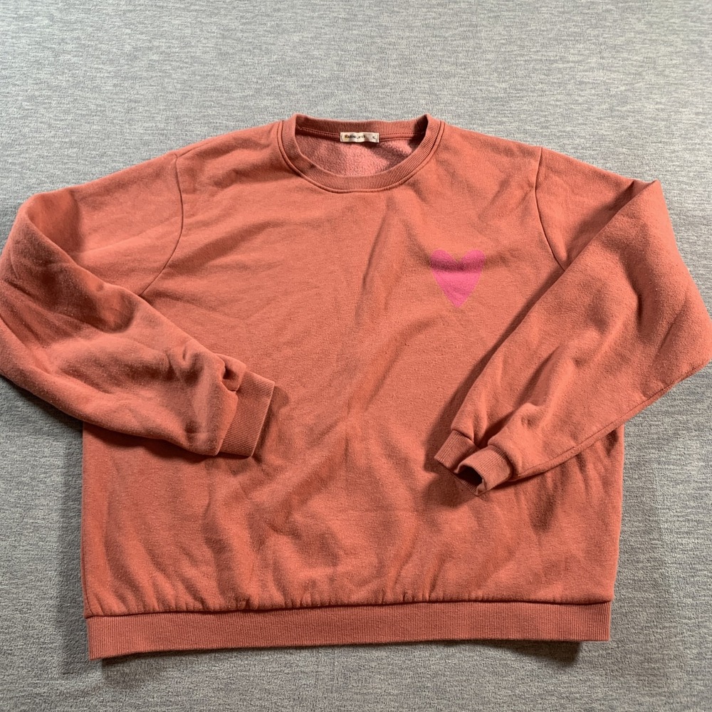 Marine Layer Sweatshirt Womens XL Heart Crewneck Pullover Cozy Soft Casual Comfy